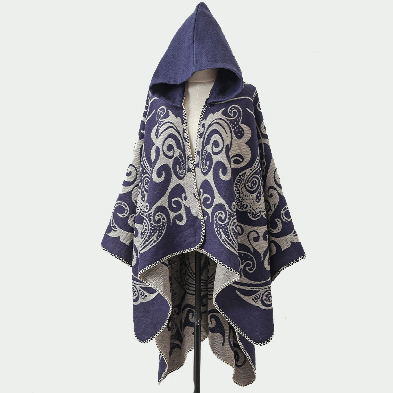 Go Ethnic Fashion - New Women's Hooded Shawl Warm Travel