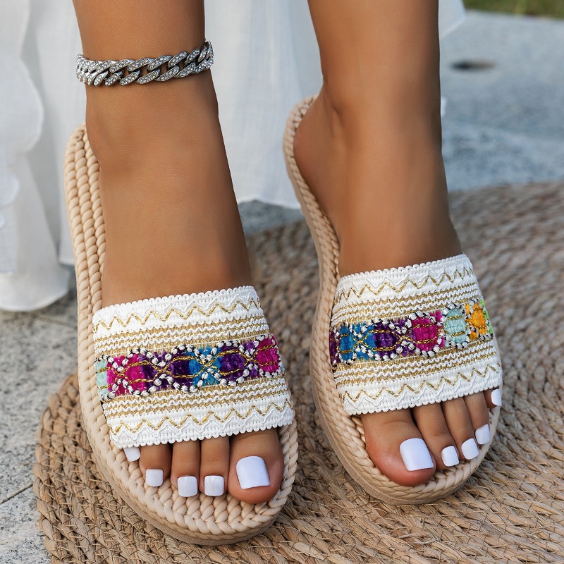 Ethnic Modern Fashion - Women Slippers Outdoor Flat Designer Shoes