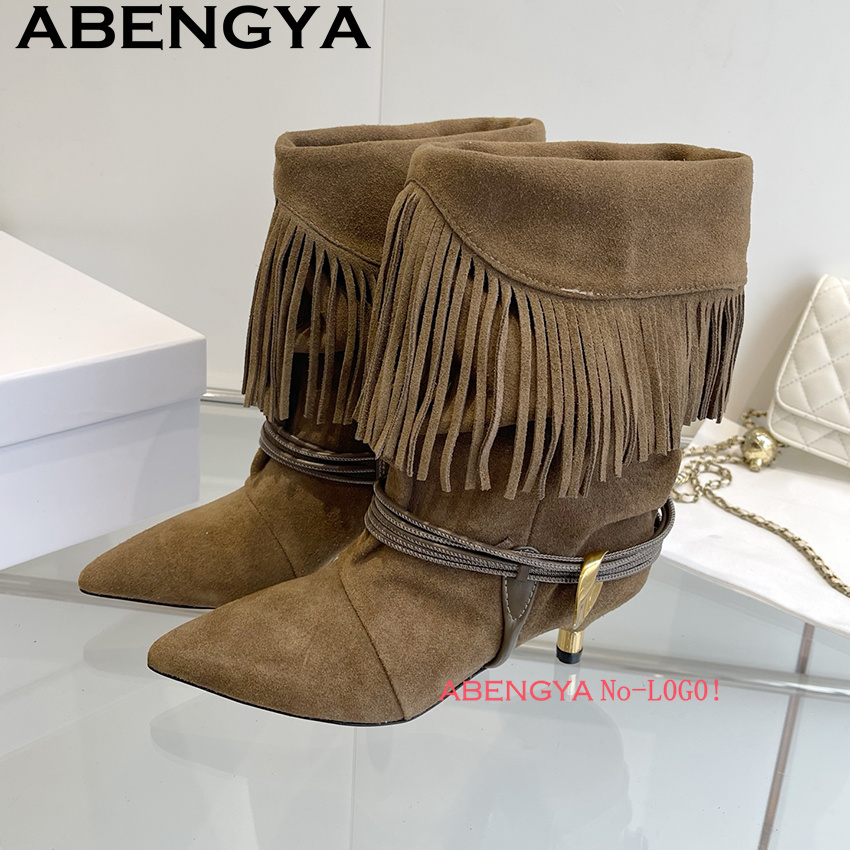 Suede Leather Edge Tassel Desi - Ethnic Fashion Women recension och pris