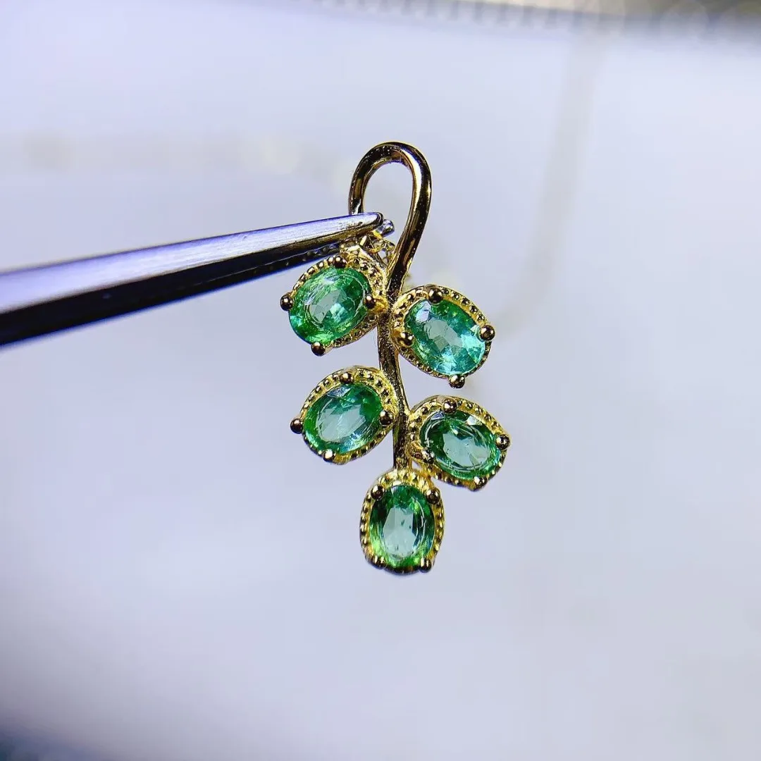 Opulent Genuine Emerald S925 S - Ethnic Fashion Design recension och pris
