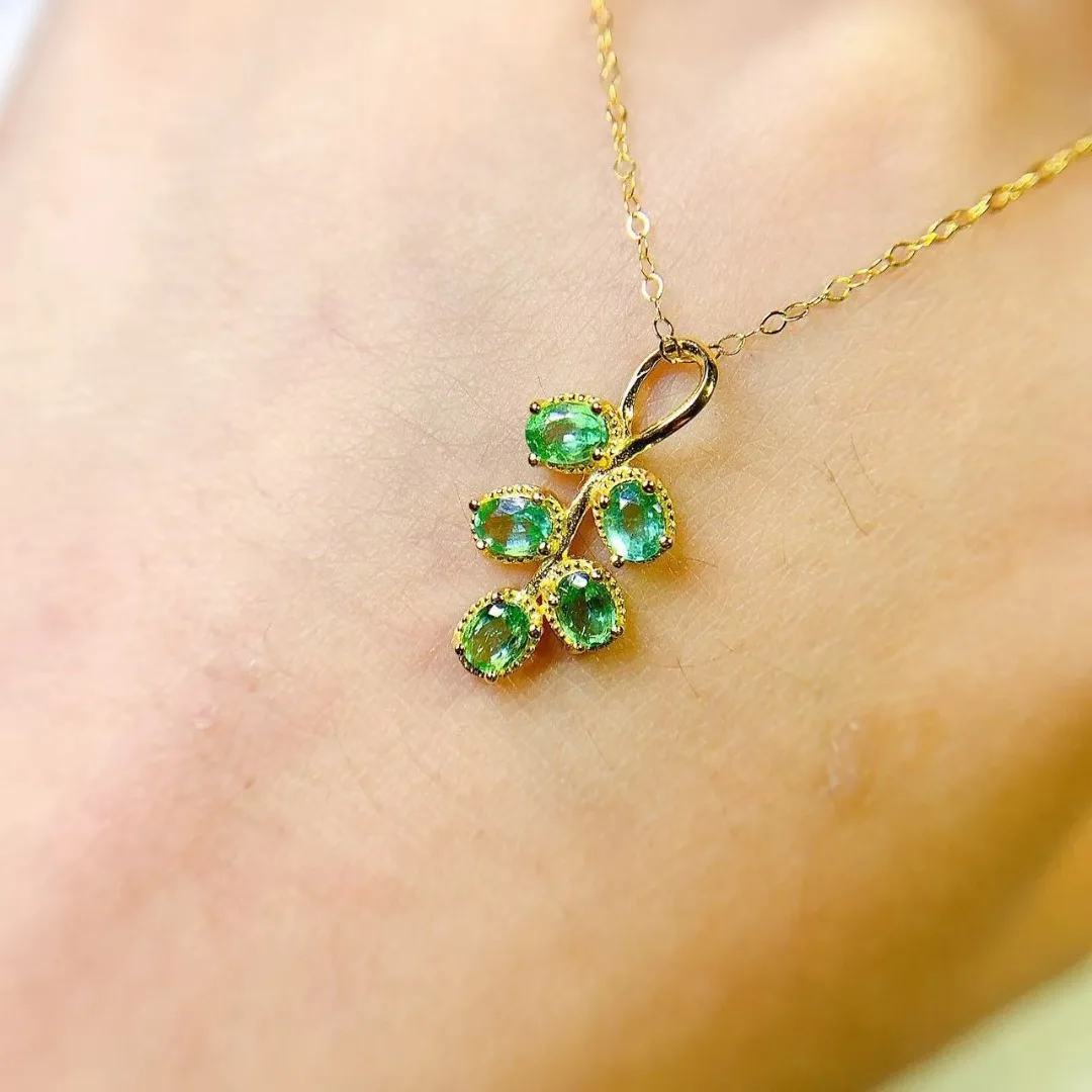 Opulent Genuine Emerald S925 S - Ethnic Fashion Design recension och pris