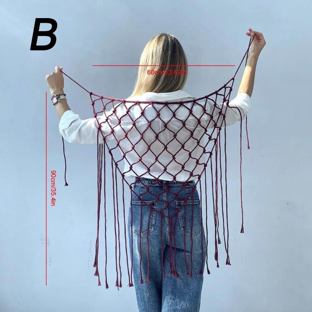 Bohemian Netted Fringe Scarf S - Ethnic Fashion Design recension och pris