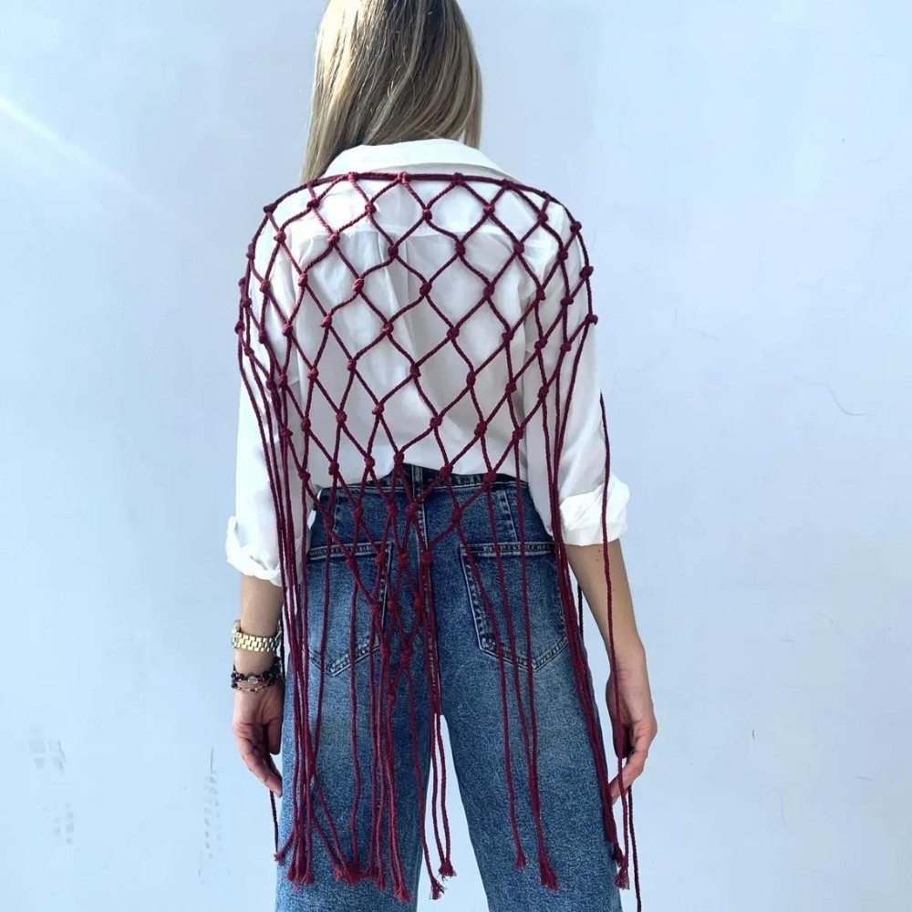 Bohemian Netted Fringe Scarf S - Ethnic Fashion Design recension och pris