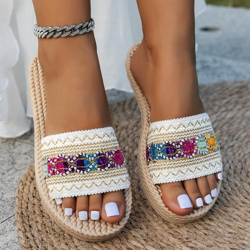 Women Slippers Outdoor Flat De - Ethnic Modern Fashion recension och pris