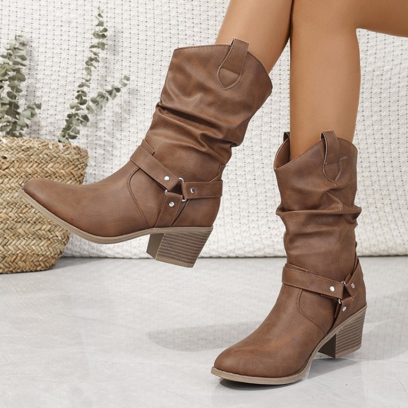 Womens Mid-Calf Boots Retro St - Ethnic Fashion Women recension och pris