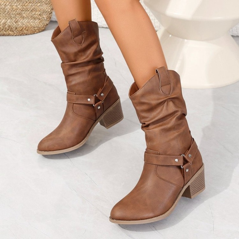 Womens Mid-Calf Boots Retro St - Ethnic Fashion Women recension och pris